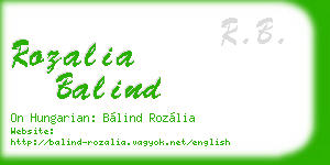 rozalia balind business card